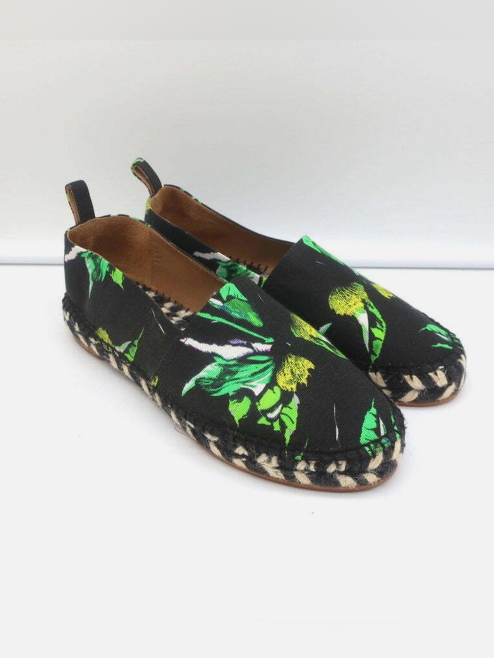PROENZA SCHOULER ESPADRILLES EXOTIC PRINT CANVAS SIZE 40 SLIP-ON FLATS